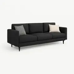 MUEBLES DE LUJO - Sofá Viviana 3 Puestos Tela Antifluidos 214x83x83 Gris