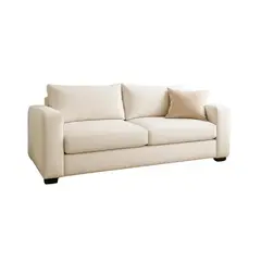 MUEBLES DE LUJO - Sofá King 3 Puestos Tela Antifluidos 200x90x75 Blanco