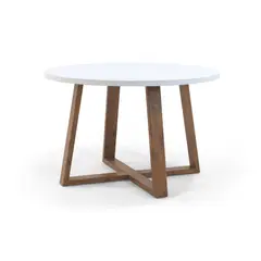HOGAR VENECIA - Mesa de Comedor 4 puestos Maine 77x120x120 Blanco