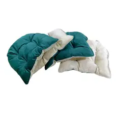 BANZAY - Cojín Silla Doble Faz Verde Y Marfil X4