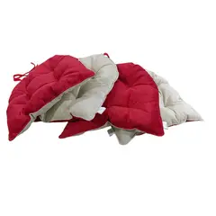 BANZAY - Cojín Silla Doble Faz Rojo Y Marfil X4