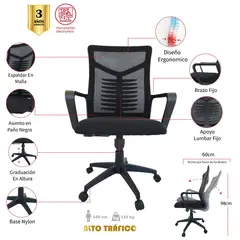 GENERICO - Silla de escritorio Ejecutiva Negro Mundial De Sillas Paime