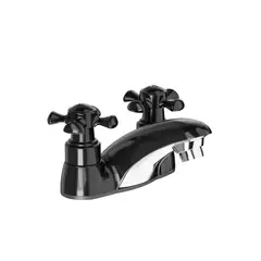 GRIVAL - Grifería Lavamanos Ultraahorradora 4 Pulgadas Cruceta Balta Negra