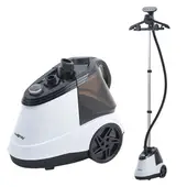 TRUE AND TIDY - Vaporizador Comercial de Ropa Grande con Ruedas y 4 niveles de Vapor Gris