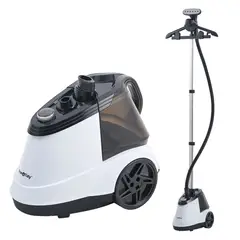 TRUE AND TIDY - Vaporizador Comercial de Ropa Grande con Ruedas y 4 niveles de Vapor Gris