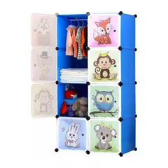 52 BITS - Armario Organizador de Ropa y Juguetes por Modúlos Pequeño para Niños Azul