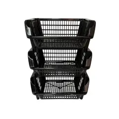 BUHOGAR - Almacenador Organizador Apilable Multiusox3 Negro