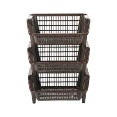 BUHOGAR - Almacenador Organizador Apilable Multiusox3 Cafe