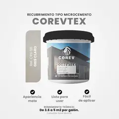 COREV - Pintura Texturizada Corevtex Sin Grano Apariencia Corcho Galón Gris Claro