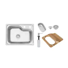 TRAMONTINA - Lavaplatos Prime en Acero Inoxidable 55x42cm + Accesorios