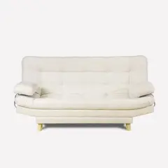 TODOTEJIDOS - Sofá Cama Valencia Marfil 3 puestos 180x84x85 + Puff
