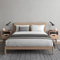 MUEBLES 2020 - Combo De 2 Mesas De Noche Essen Diseño Minimalista En Mdp Color Almendra