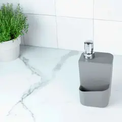 MADECENTRO - Depósito con Dosificador para Detergente 650 ml Plomo