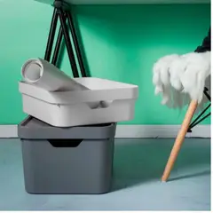 MADECENTRO - Caja Organizadora con Tapa Cube Plomo