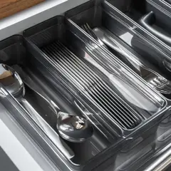 MADECENTRO - Organizador de Cajón Clear de 75x56x225 cm Humo