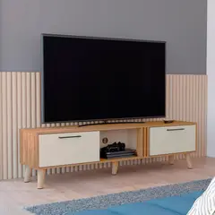 RTA DESIGN - Mueble Tv 70'' Vance 43X160 Rta Madera Natural - Crema