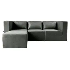 LA AMOBLADORA - Sala Modular Nordica Zeus 6 Puestos Grafito 80X235X85 Cm