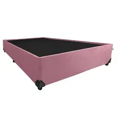 undefined - Base Cama Wide 90x190x33 Entera con Pestaña Rosa