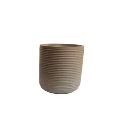 DECORPLANTAS - Matero Cemento Cilindro Rayado 37X25X Cm
