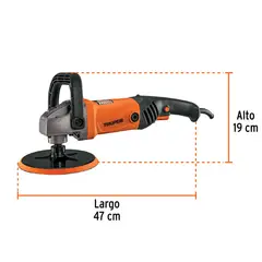 TRUPER - Polichadora de 7 Pulgadas 1200 W con Mango y Accesorios Incluidos