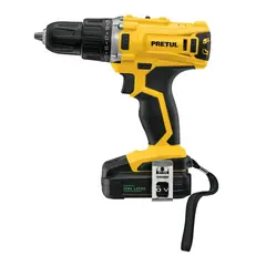 PRETUL - Taladro Inalámbrico de 1/2 Pulgada con Batería Ion Litio 20 V