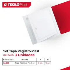TEKKO PLAST - Set Tapa Registro Plast. de 15x15 Cms.( 3 Unds)