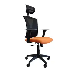 ADEQUAR - Silla de escritorio Ejecutiva Negro y Naranja Moderno
