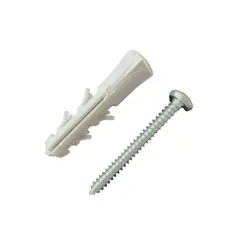 PLASTICOS Y AFINES - Chazo Doble Aleta 3/8 x 50 Unidades Con Tornillo 12 x 2´ x 50 Unidades