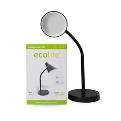 ECOLITE - Luminaria Led de Mesa 5w 3000k Negro