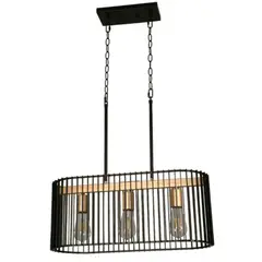 DESIGNER - Lámpara Colgante Negro 3 Luces E27 60w