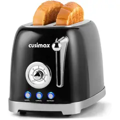 CUSIMAX - Tostadora 2p 825 W Negro