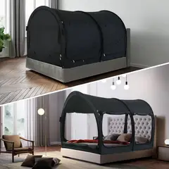 ALVANTOR - Toldo de Mosquitero para Cama Individual con Dosel y Espacio de Privacidad Color Negro