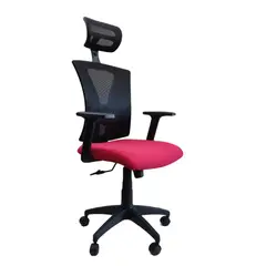 ADEQUAR - Silla de escritorio Ejecutiva Negro y Roja Moderno
