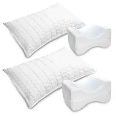 ENERGY PLUS - Set De 4 2 Almohadas + 2 Almohadas Piernas Gel