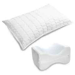 ENERGY PLUS - Set X2 Almohada Ultrasonido +Almohada Piernas Ortopédica Gel