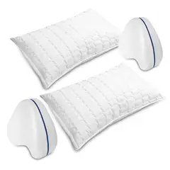 ENERGY PLUS - Set De 4 2 Almohadas + 2 Almohadas Apoyo Piernas