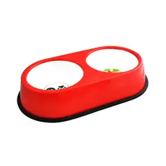 AM MASCOTAS - Comedero Para Perro Doble Bicolor Grande