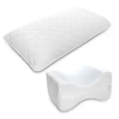 ENERGY PLUS - Set De 2 Almohada Larga +Almohada Para Piernas Gel