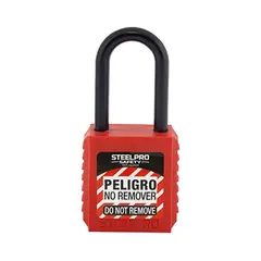STEELPRO - Paquete x 12 unidades Candado Grillete Nylon Color Rojo