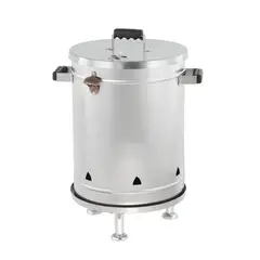 MUEBLES 2020 - Barril Asador Acero Inoxidable Pequeño 65X50 Cm