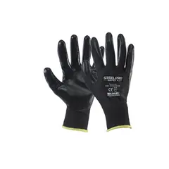 STEELPRO - Paquete x 12 pares Guante Multiflex Polyester Nitrilo L