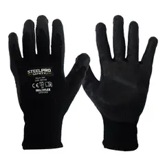 STEELPRO - Paquete x 12 pares Guante Multiflex Latex Eco Negro Talla L