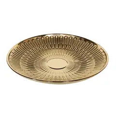 MARRES - Centro de Mesa Texturizada Cerámica 30x5.5 cm Oro Deluxe
