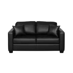 MUEBLES DE LUJO - Sofá Migno 2 Puestos Tela Antifluidos 140x80x70 Negro