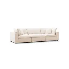 undefined - Sofá Emperador 4 Puestos Tela Antifluidos 300x95x85 Beige