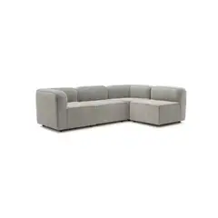 undefined - Sofá con banqueta Bocelli 4 Puestos Tela Pet Friendly Antifluidos 260x85x75 Gris