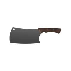 TRAMONTINA - Cuchillo Hachuela 17.7cm Lámina De Acero Inoxidable Oscurecido Y Mango De Madera Churrasco Black