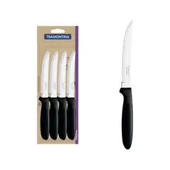 TRAMONTINA - Juego de Cuchillos para Asado Ipanema Acero Inoxidable Negro 12 Piezas