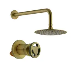 GRIFOS CENTER - Kit Ducha Bronce Antiguo + Registro Manija Industry Vintage