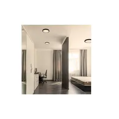 ILUMAX - Panel Led Sobreponer Redondo Negro 12w Luz Calida Certificado